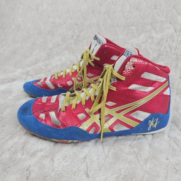 Asics JB Elite V Wrestling Shoes Mens 7 Jordan Burroughs Americana USA J3A1Y - Picture 1 of 9